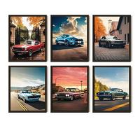 97 Decor Décoration murale Muscle Car - Affiches vintage voiture de course pour chambre de garçon, impressions de voitures classiques pour chambre d'hommes, images de voitures rétro, œuvres d'art de