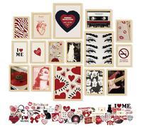 97 Decor Downtown Girl - Lot de 16 affiches décoratives pour chambre à coucher, décoration vintage Y2K, décoration murale coquette rétro (sans cadre)