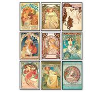 97 Decor Impression d'art Alphonse Mucha - Décoration Art Nouveau, affiche Alfons Mucha, art mural vintage français, peinture de publicité française, affiches d'art pour décoration de chambre à
