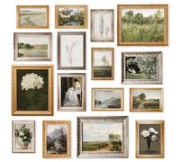 97 Decor Lot de 16 impressions d'art mural vintage pour décoration murale de campagne française, affiches vintage pour décoration murale, galerie de peinture de paysage, art mural pour chambre à