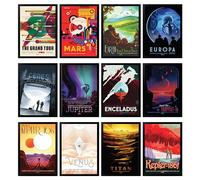 97 Decor Poster vintage pour chambre de garçon - Art mural rétro de l'espace - Images d'astronomie futurisme pour enfants (17,8 x 25,4 cm sans cadre)