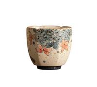 97 ml - 3 oz doré hortensia bleu et blanc silex rouge tasse à thé hexagonale du propriétaire de la tasse à thé domestique - [Lite]