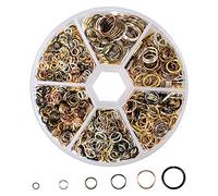 970 Pièces Anneau de Jonction 4mm-10mm Anneaux de Saut Ouverts, Connecteurs d'anneau Rond Anneaux à Ressorts pour Bijoux Jump Rings pour Bricolage (Multicolore)