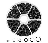 970 Pièces Anneaux de Saut 4mm-10mm, Connecteurs d'Anneau Rond à Ressorts pour Bijoux et Bricolage (Noir)