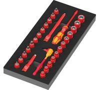 9727 Insert en mousse pour jeu avec cliquet 8007 A VDE Zyklop VDE 1, 1/4", 30 pièces