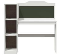 97368 |Bureau MEUBLECHIC,Blanc Table à écrire - 1 PERSONNE - avec rangement ouvert et tableau noir ROROS Blanc（Printemps/été soldes）