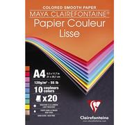 Clairefontaine Papier à dessin Paper Touch A4 120 g 20 feuilles assorties