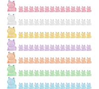 98 Pieces Glow in the Dark Frog Statue Resin Mini Frog Statue Suitable for Dollhouse Decoration Potted Plants Garden Landscapes (7 Colors)