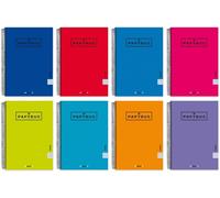 98443098. Papyrus 04 Lot De 5 Cahiers À Spirale Avec Couverture Rigide, 1 Ligne, 80 Feuilles, 90 G, Assortiment De Couleurs Aléatoires