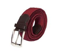 989Zé ENZO Ceintures extensibles élastiques tissées réglables avec boucle en métal tressé pour homme, bordeaux, L