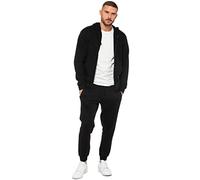 989Zé ENZO Ensemble de survêtement à manches longues pour homme avec sweat à capuche et pantalon de jogging à coupe régulière, Noir , L