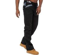 989Zé ENZO EZ112 Pantalon de designer en jean enduit noir toutes tailles, Noir , 38 W/32 L