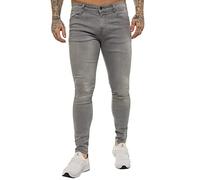 989Zé ENZO EZ326 Jean super skinny pour homme, gris, 34 W/30 L