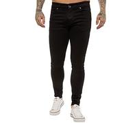 989Zé ENZO EZ326 Jean super skinny pour homme, Noir , W34/L34
