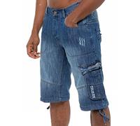 989Zé ENZO Hommes Cargo Shorts Bermudas Classique Coton Homme Casual Short avec Poche EZS404 Bleu 48