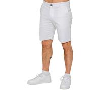 989Zé ENZO Hommes Chino Shorts Bermudas Classique Stretch Coton Homme Casual Short avec Poche EZS647 Blanc 34