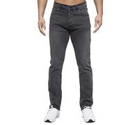 989Zé ENZO Jean classique en denim extensible pour homme Coupe droite Toutes tailles, gris, 36W / 34L