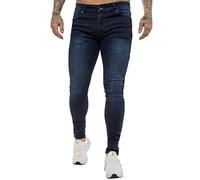 989Zé ENZO Jeans en denim stretch super skinny ajustés pour homme EZ326 Toutes les tailles de tour de taille UK, noir foncé, 28W / 30L