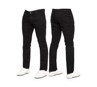 989Zé ENZO Nouveau Jeans pour homme Stretch Jambe droite décontracté Coupe régulière Denim de base classique, Noir , 32W / 30L