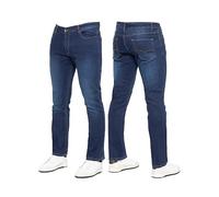 989Zé ENZO Nouveau Jeans pour homme Stretch Jambe droite décontracté Coupe régulière Denim de base classique, noir foncé, 38W / 32L