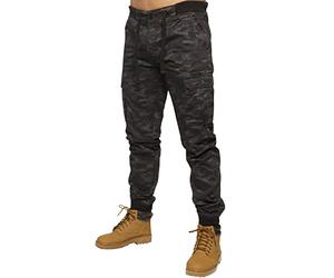 989Zé ENZO Pantalon Cargo en Jean Camouflage pour Hommes avec Poignets