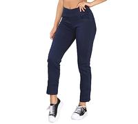 989Zé ENZO Pantalon en jean stretch à taille élastique pour femme, bleu, taille 30, indigo, 48