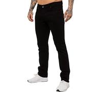 989Zé ENZO Pantalon Homme régulier Ajustement Coupe clasique Coton Stretch Denim Pantalon Jeans EZ359 Noir 36W / 34L