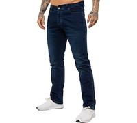 989Zé ENZO Pantalon Homme régulier Ajustement Coupe clasique Coton Stretch Denim Pantalon Jeans EZ359 Bleu Moyen 36W / 34L