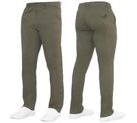 989Zé ENZO Raw Denim Pantalon chino extensible pour homme Coupe ajustée, beige, 38W / 30L