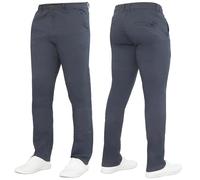 989Zé ENZO Raw Denim Pantalon chino extensible pour homme Coupe ajustée, gris, 36W / 34L