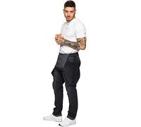 989Zé ENZO Salopette en jean pour homme - Denim EZD390 - Designer - Coton - Salopette robuste - Tailles de 76,2 à 127 cm, Noir , 38W / 32L