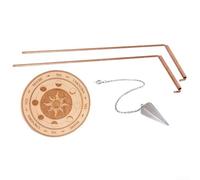99,9% Cuivre Radiesthésie Psychique et Divining Pendule Plate Pad Kit Pad Kit pour Pendentifs Cristaux Disques, Sacs, Tiges de Détection Télescopique pour Source d'Eau Minéral Chasse Objet Perdu