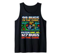 99 Bugs Code Matrix, programmateur rétro, débogage, Graphique en Pixels Débardeur
