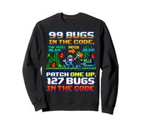 99 Bugs Code Matrix, programmateur rétro, débogage, Graphique en Pixels Sweatshirt