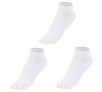 99% coton Chaussettes à orteils pour femme Baskets Tige courte Hauteur cheville Chaussettes F907 (FR/ES, Numérique, 35, 38, Taille normale, Taille normale, Blanc x 3)
