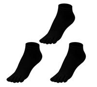 99% coton Chaussettes à orteils pour femme Baskets Tige courte Hauteur cheville Chaussettes F907 (FR/ES, Numérique, 39, 42, Taille normale, Taille normale, Noir x 3)