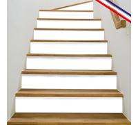 99 Déco - Contremarches adhésives en PVC pour escalier - Lot de 5-18 x 100 cm - Essentiel blanc