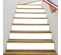 99 Déco Contremarches adhésives PVC pour escalier Blanc | Lot de 5, 15 x 100 cm, Essentiel