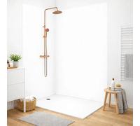 99 Déco Panneaux Muraux de Douche en Aluminium Composite, Blanc, 90x220 cm et 120x220 cm, avec Profilés, Installation par Collage