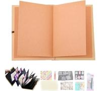 99+ Inch Accordion Foldable Scrapbook Album,Stretchable DIY Fold-Out Photo Book,Handmade Memory Book with Blank Pages,Vintage Kraft Paper Kit for Travel Stories & Family Keepsakes (Brown, 4.5*7.1 in)