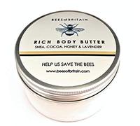 99% Naturel BEURRE HYDRATANT CORPS - MIEL & LAVANDE - 100 g de BEES of BRITAIN. Avec Beurres De Cacao et Karité. pH 5.5 Doux. On Donne 5% de Bénéfices pour Aider Sauver Abeilles et Pollinisateurs
