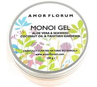 99% Naturel GEL de ALOE VERA & MONOI - 100 g - d'AMOR FLORUM - Rafraîchit, Hydrate et Adoucit Peau Sèche, Cheveux, Ongles. Sans Parfum Ajouté. pH Équilibré, Doux, Adapté aux Peaux Sensibles