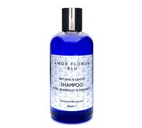 99% Naturel SHAMPOOING - ALOE VERA, ROSE, PAMPLEMOUSSE & GÉRANIUM - 250ml de AMOR FLORUM BLU. Sans Sulfate, Sans Parabens. Faible Mousse, Doux, Concentré. pH Équilibré pour les Peaux Sensibles.