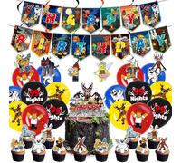 99 Nights in the Forest Décorations d'anniversaire Cerf, Décorations pour gâteaux Cupcakes 99 Nights in the Forest Décorations Bannières Ballons Décorations de fête Fournitures pour fans du jeu A01