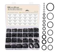 990 Pièces O-Ring Assortiment Joint Torique en Caoutchouc, O Ring Joints D'étanchéité Kit de 20 tailles (Noir)
