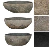 [99424]Lavabo vasque à poser évier - Universel - Lave main évier en pierre de rivière ovale (29-38)x(24-31) cm Poids:12 Kg
