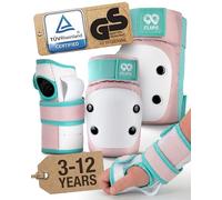 99FLIPS Protection Roller Enfant Fille - Protection Trotinette Enfant | Candy Rose, XS - Set de Protection pour Roller, Skateboard, Trottinette et Vélo - SLIDE - Genoux - Protege