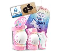 99FLIPS Protection Roller Enfant Fille - Protection Velo Enfant 3 Ans Genouillère - Protege Genoux BMX et Skateboard - Patin a Roulette Fille Patins à Glace - Taille XS Rose