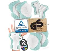 99FLIPS Protection Roller Enfant Fille - Protection Velo Enfant 3 Ans, Protege Genoux Skateboard, BMX, Inline Skates - Genouillère Patins à Glace - Patin a Roulette Fille - FLASH XS Vert menthe