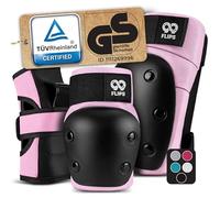 99FLIPS Protection skeatbord Adulte et Adolescent - Protection Patin a Roulette - pour avec Genouillère, Coudiere - équipement Trottinette Freestyle Inline Skate e BMX - DIVE L Rose